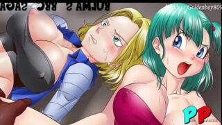 Dragon Ball Hentai: Bulma and 18 fucked by black androids 12 min