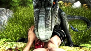 feral raptor animation dinosaur female human sex