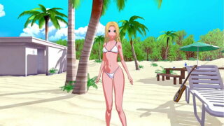 Lux on Beach big ass and boobs hentai animation game