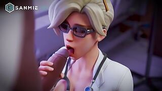 Hot blowjob with Mercy from Overwatch